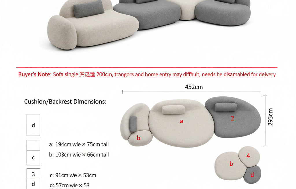 Creative Sofa Light Luxury Italian Pebble Fabric Compression Sofa Special-shaped Living Room New Sponge Rock Sofa Bed - https://mohammadcollection.com