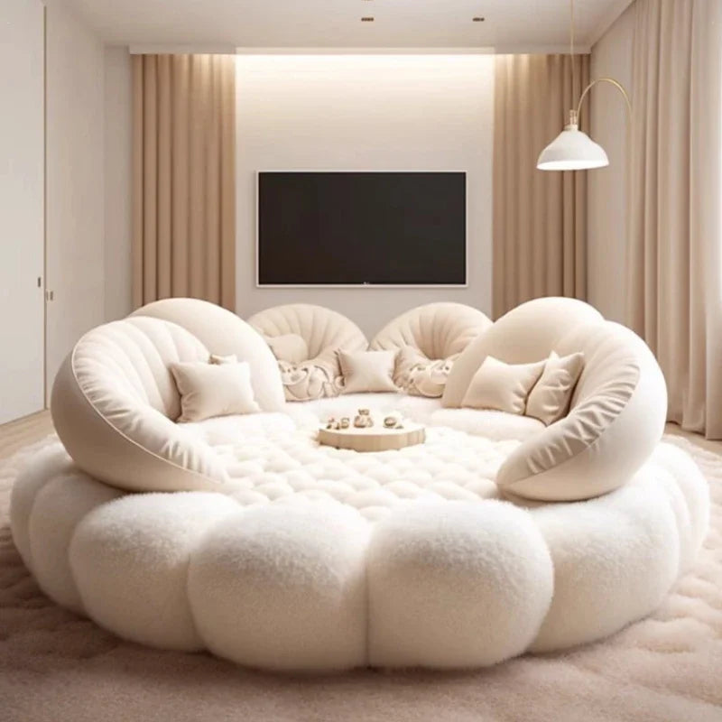 Round Aesthetics Soft Bed Frame European Full Master Bedroom Hotel Create Bed King Size Fashionable Modern Cama Casal Furniture - https://mohammadcollection.com