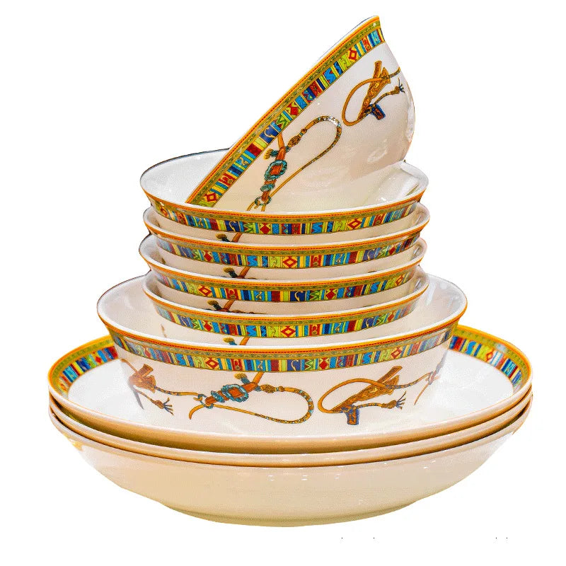 Jingdezhen high-temperature bone china dishes set by 𝕄𝕔 𝕋𝕙𝕖 𝔹𝕝𝕒𝕔𝕜 𝔻𝕚𝕒𝕞𝕠