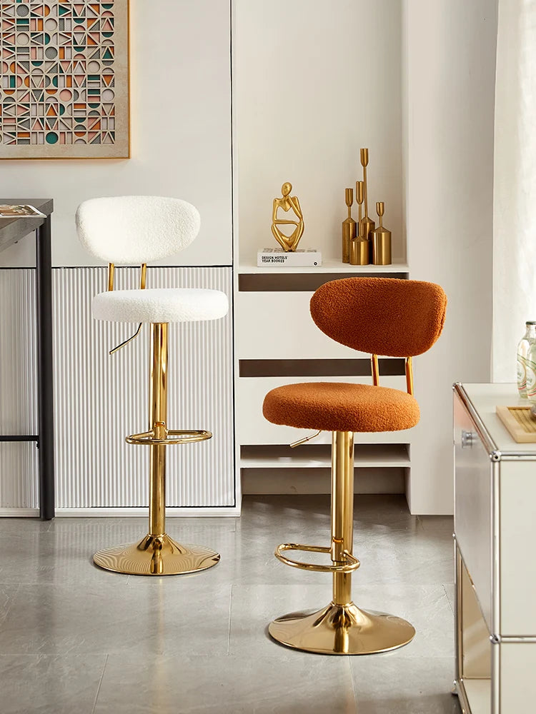 Rotating Lifting Bar Chair, High Foot Stool, Nordic Furniture, Backrest, Velvet Bar Stool, Bar Stools For Kitchen, Counter Stool - ๐๐ฎ ๐๐๐ ๐น๐๐๐๐ ๐ป๐๐๐๐ ๐๐