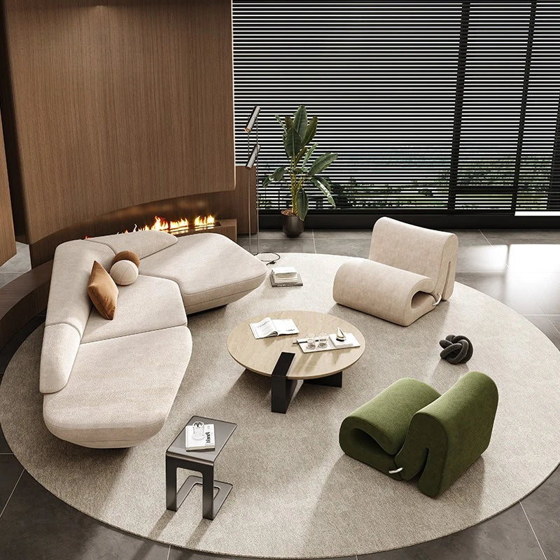 Curved MC THE BLACK DIAMOND luxury leisure reception corner sofa, sectional with plush cushions and modern design.