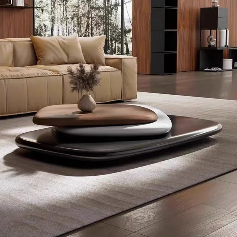 Elegant MC THE BLACK DIAMOND floating coffee table for large apartments, showcasing a sleek, modern Italian designer design.