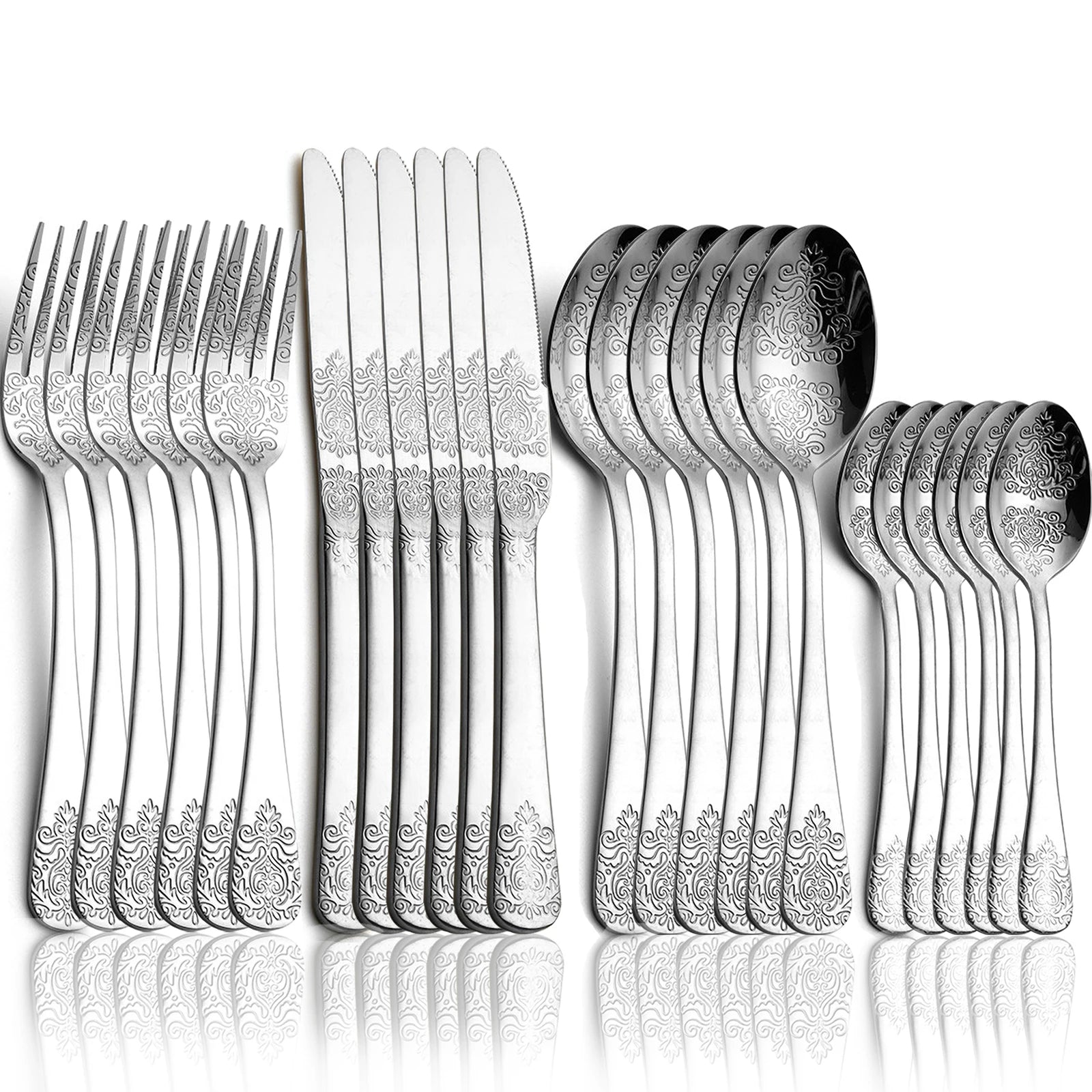 Set of 16/24 silverware kitchen utensils by 𝕄𝕮 𝕋𝕙𝕖 𝔹𝕝𝕒𝕔𝕜 𝔻𝕚𝕒𝕞𝕠