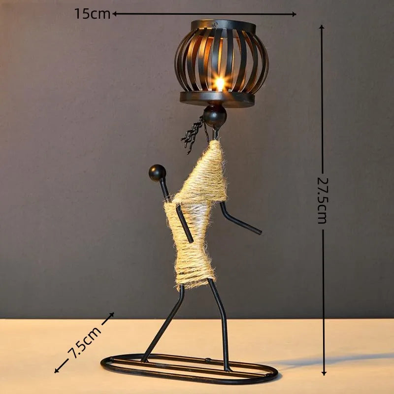 Nordic Metal Candlestick Abstract Character Sculpture Candle Holder Decors Handmade Figurines Home Decoration Art Gifts Hot 2024 - https://mohammadcollection.com