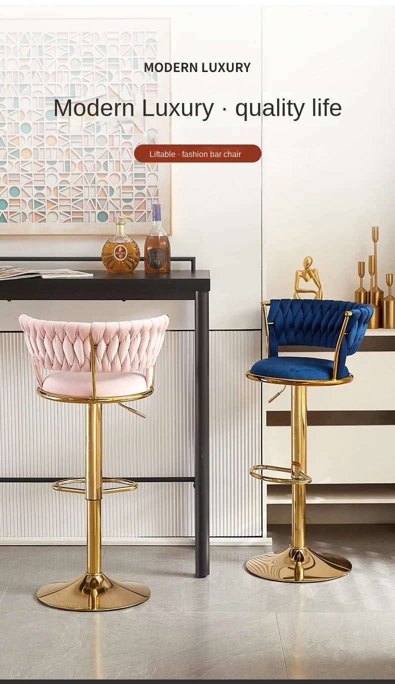 Rotating Lifting Bar Chair, High Foot Stool, Nordic Furniture, Backrest, Velvet Bar Stool, Bar Stools For Kitchen, Counter Stool - ๐๐ฎ ๐๐๐ ๐น๐๐๐๐ ๐ป๐๐๐๐ ๐๐