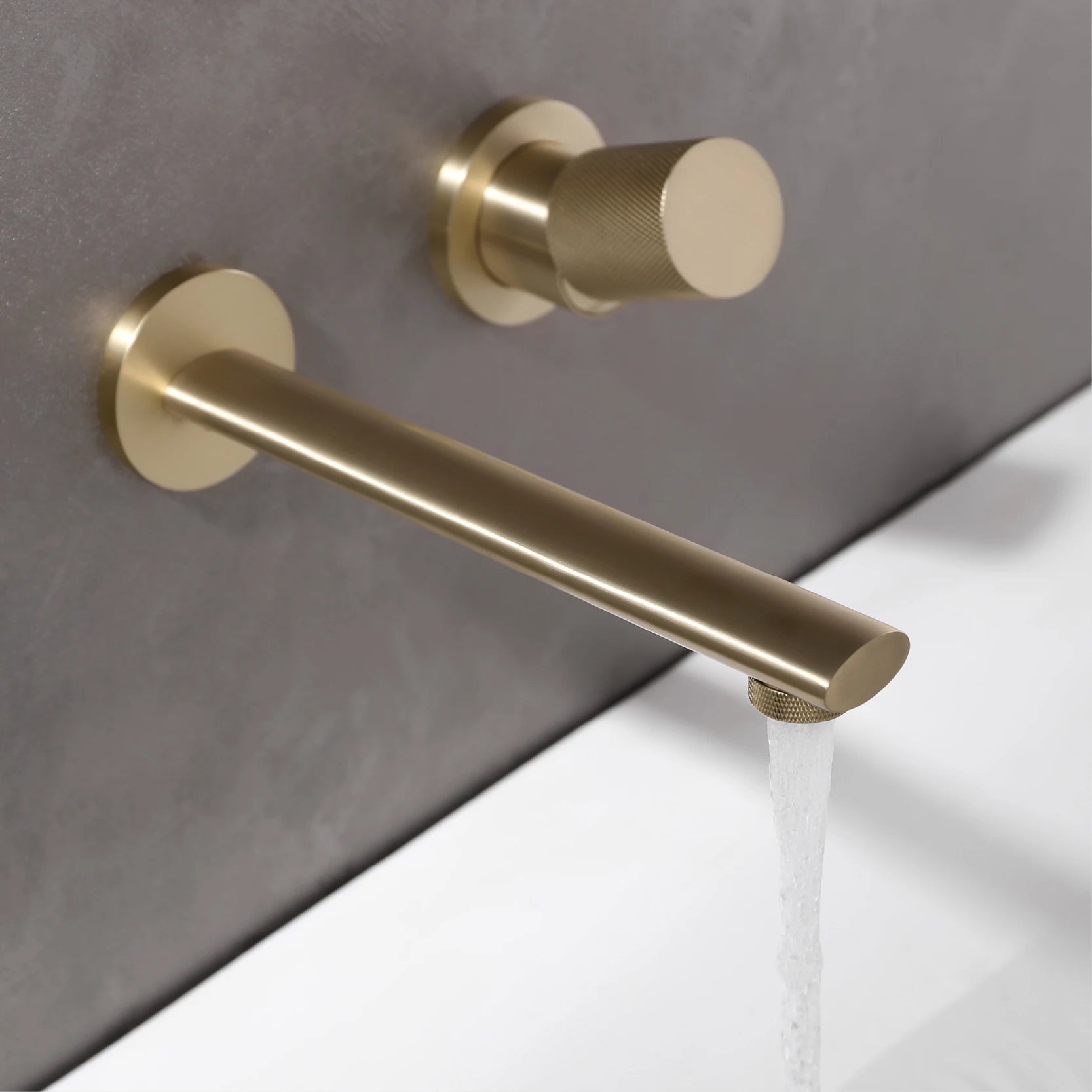 Luxruy rose gold brass wall-embedded bathroom bath sink faucet by MC THE BLACK DIAMOND, modern design with sleek finish