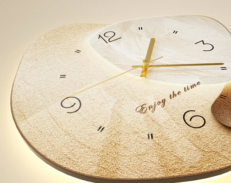 Wall decoration art stone hanging painting digital clock by MC THE BLACK DIAMOND, stylish wall clock with artistic stone design.
