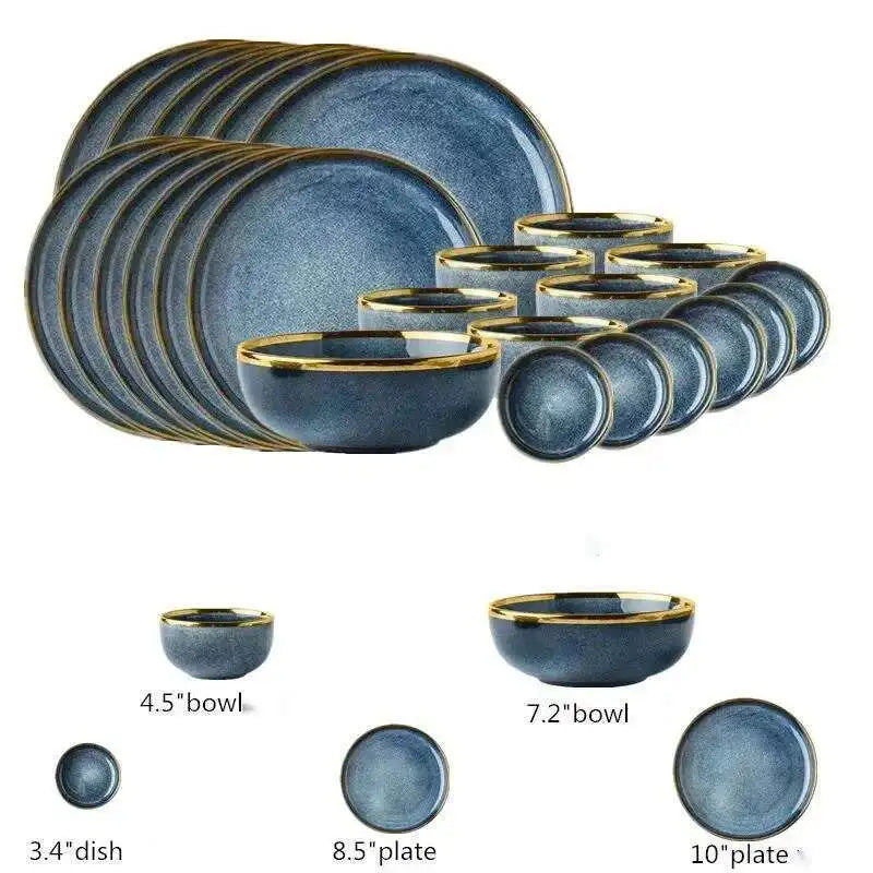 Light luxury ceramic dinner plate by MC The Black Diamonds, ideal for steak, dessert, and dinner presentations, with a sleek design.