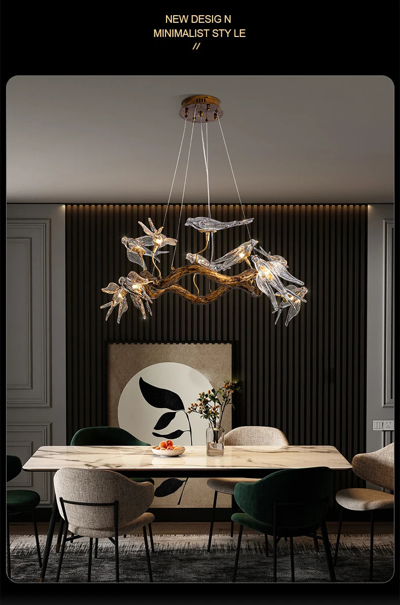 Vintage round bird ceiling chandelier by MC THE BLACK DIAMOND featuring swallow design, decorative lighting fixture for interiors.