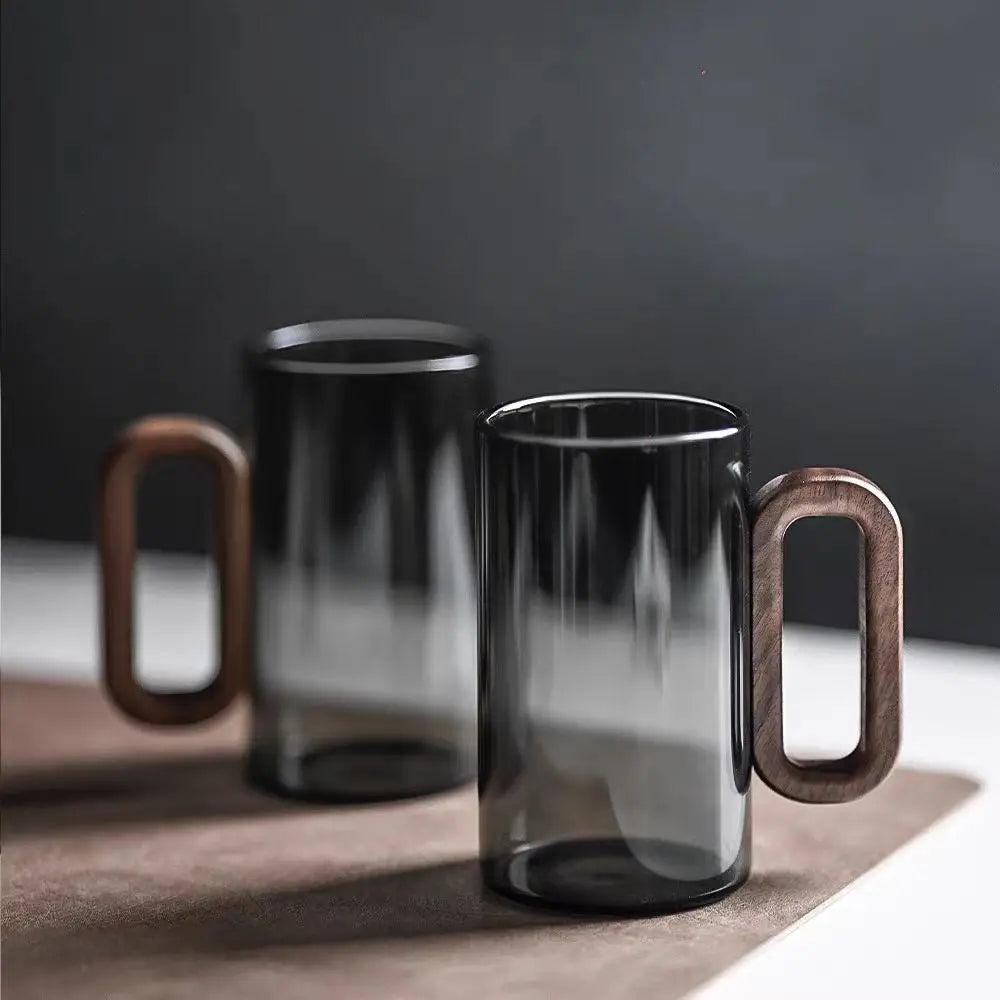 Glass mug with wooden handle from ๐๐ ๐๐๐ ๐น๐๐๐๐ ๐ป๐๐๐๐ ๐๏ฟฝ