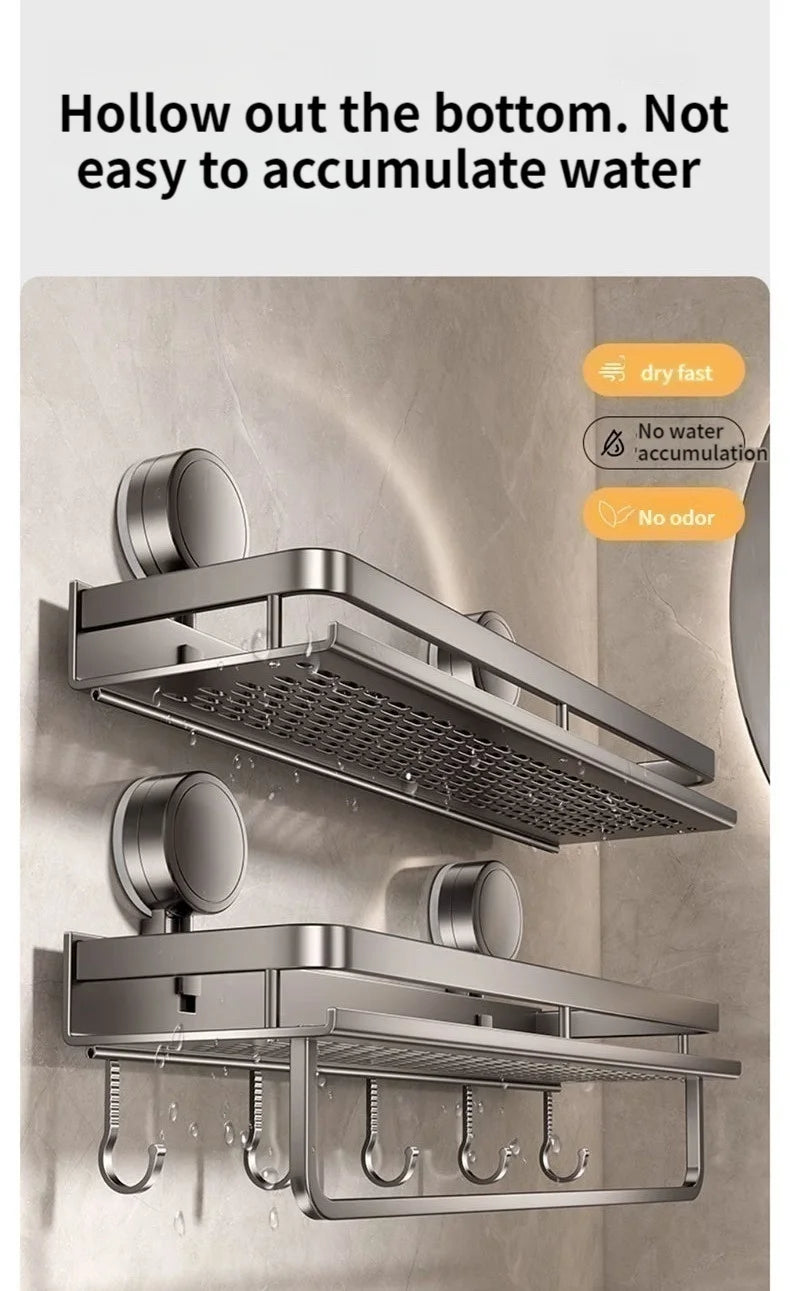 Non-Drill Bathroom Suction Cup Shelves for Washbasin and Vanity Storage - https://mohammadcollection.com