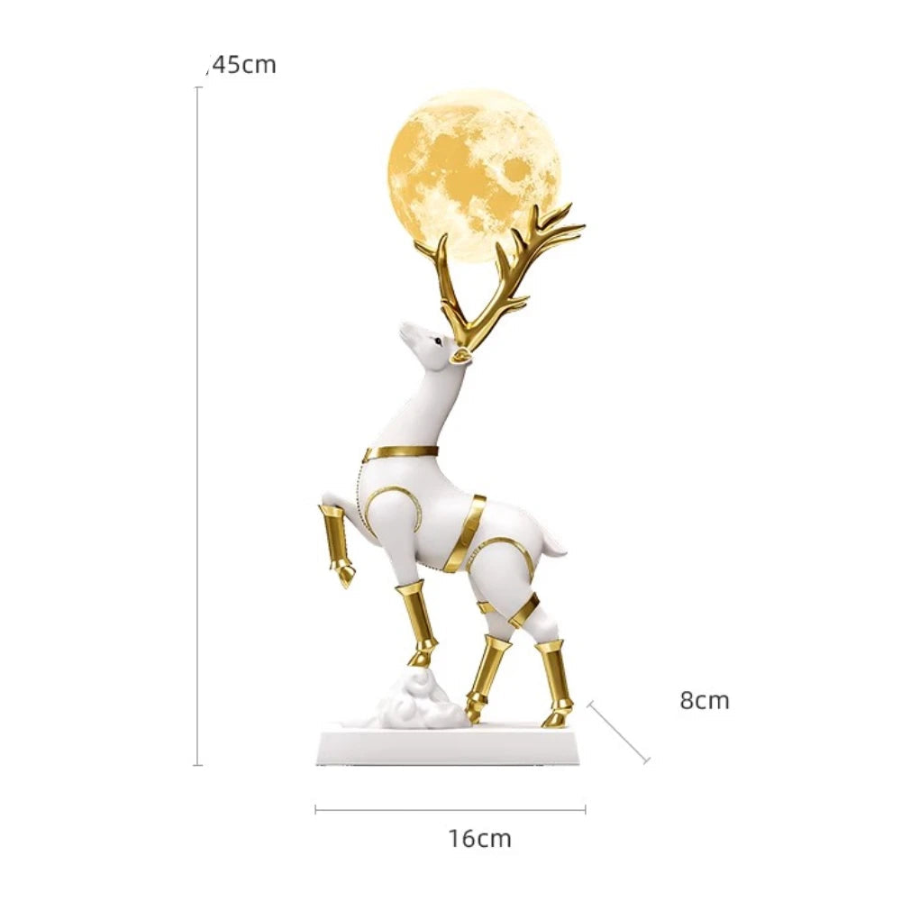Luxury MC THE BLACK DIAMOND Lucky Deer sculpture for living room decor, detailed decorative statue for elegant home accents