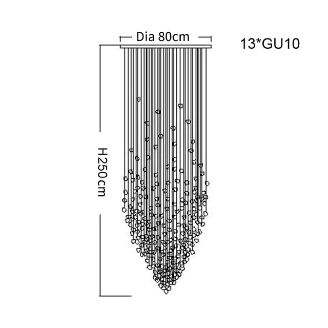 Modern Stone Crystal LED Chandelier Large Staircase Luxury Ceiling Pendant Light Home Decor Cristal Glass Suspension Lamps - https://mohammadcollection.com