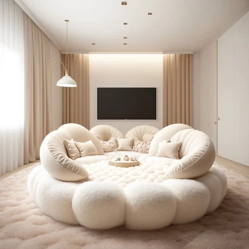 Round Aesthetics Soft Bed Frame European Full Master Bedroom Hotel Create Bed King Size Fashionable Modern Cama Casal Furniture - https://mohammadcollection.com