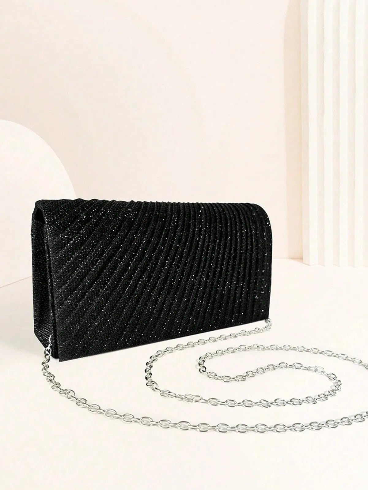 Women's black glitter evening shoulder bag by ๐๐ ๐๐๐ ๐น๐๐๐๐ ๐ป๐๐๐๐ ๐๏ฟฝ