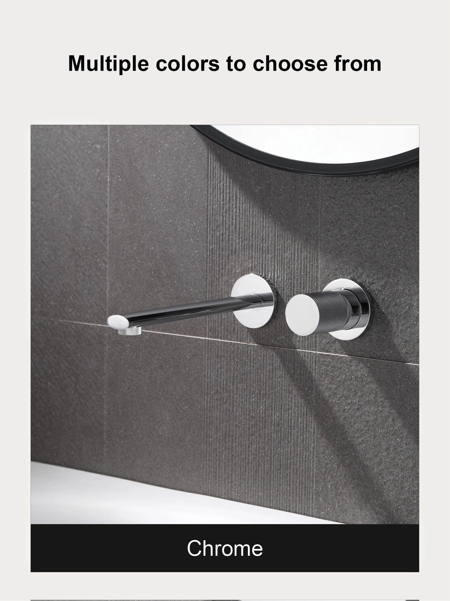 Luxruy rose gold brass wall-embedded bathroom bath sink faucet by MC THE BLACK DIAMOND, sleek modern design for stylish bathrooms.