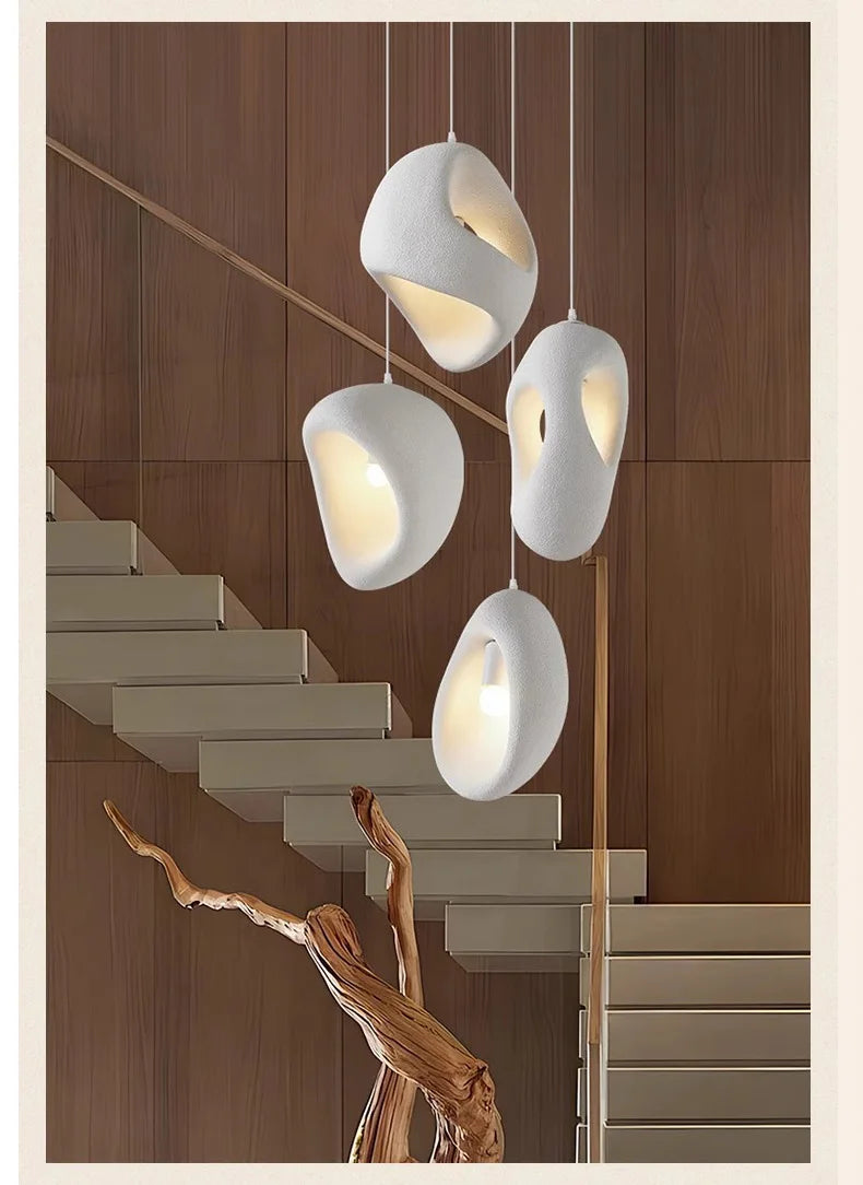Nordic Villa Stairs Wabi Sabai MC THE BLACK DIAMOND pendant light with E27 LED bulb, showcasing a modern, minimalist design.