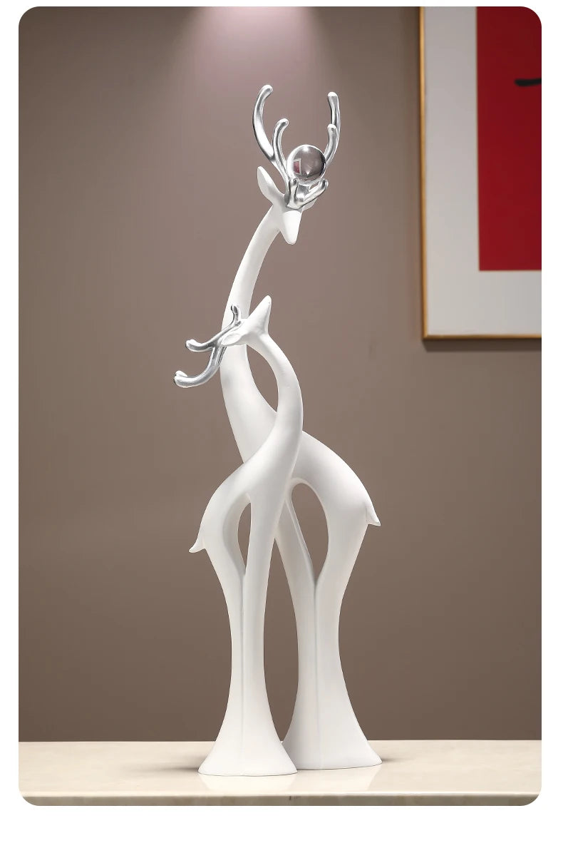 Modern Simple Home Decor Couple Deer Figurine Ornament Light Luxury Living Room TV Cabinet Entrance Desk Decoration Wedding Gift - ๐๐ฎ ๐๐๐ ๐น๐๐๐๐ ๐ป๐๐๐๐ ๐๐
