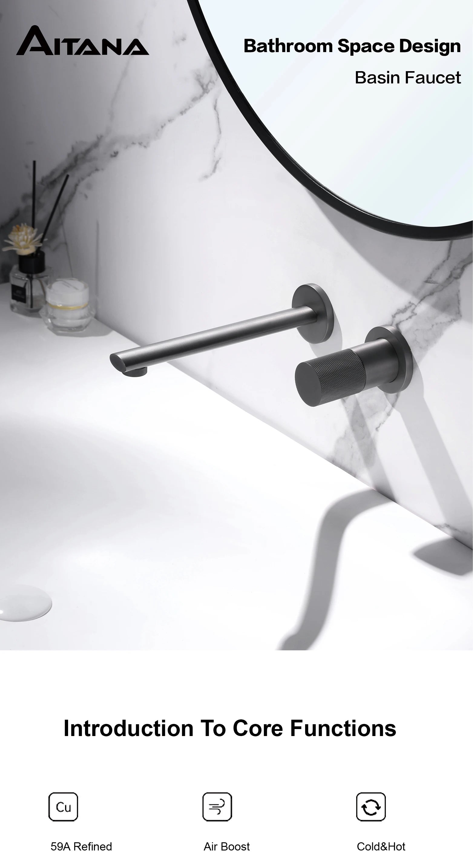 Luxruy Rose Gold Brass Wall-Embedded Bathroom Faucet.2hole Single Handle Adjustable water pressure and Hot&Cold Water Hidden Tap