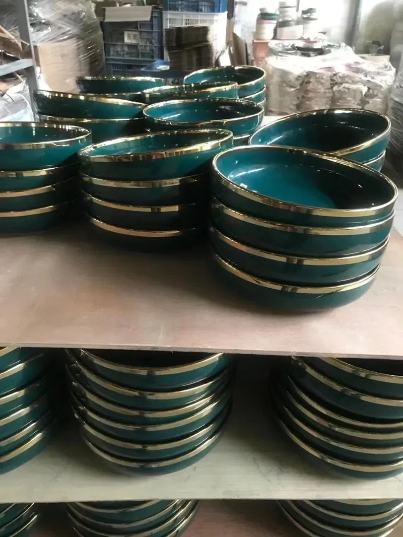 Green ceramic kitchen plate from 𝕄𝕔 𝕋𝕙𝕖 𝔹𝕝𝕒𝕔𝕜 𝔻𝕚𝕒𝕞𝕠𝕟𝕕