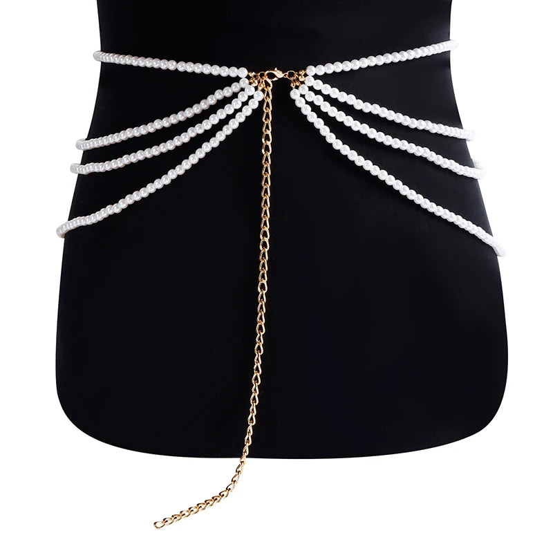 Multilayer pearl waist chain by ๐๐ ๐๐๐ ๐น๐๐๐๐ ๐ป๐๐๐๐ ๐๏ฟฝ