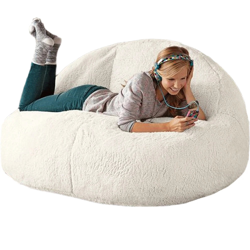 MC THE BLACK DIAMOND giant bean bag sofa bed pouf, plush, no filling, stuffed for comfort and versatile seating in a modern living space.