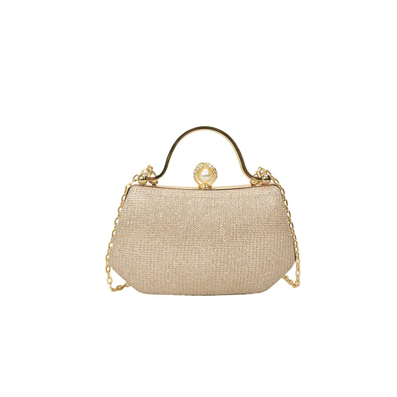 Black solid color MC The Black Diamonds women’s hand bag with chain strap and simple crossbody design.