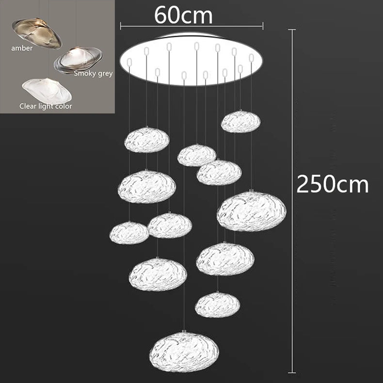 Nordic-style MC THE BLACK DIAMOND pendant light hanging in a living room or bedroom stairway decor with modern design