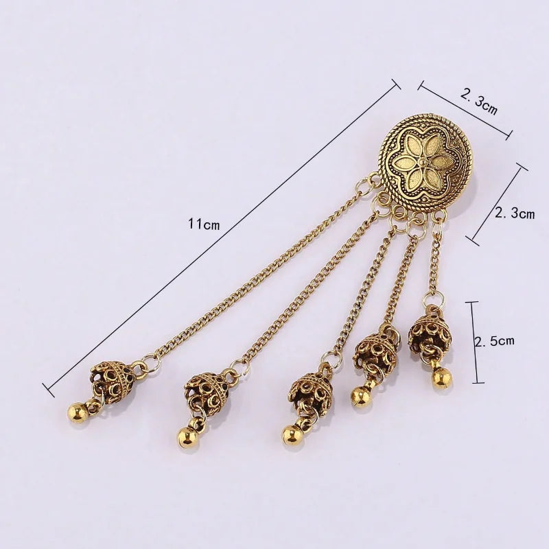 Vintage ethnic bell earrings with tassels, floral design, and Indian-inspired jewelry by ๐๐ ๐๐๐ ๐น๐๐๐๐ ๐ป๐๐๏ฟฝ