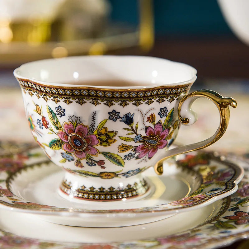 French floral bone china coffee cup and saucer set by ๐๐ ๐๐๐ ๐น๐๐๐๐ ๐ป๐๐๐๐