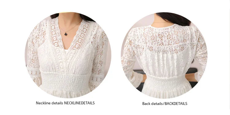 Slim fit women's lace V-neck beach dress by MC THE BLACK DIAMOND, shown in a lightweight, stylish design perfect for summer.
