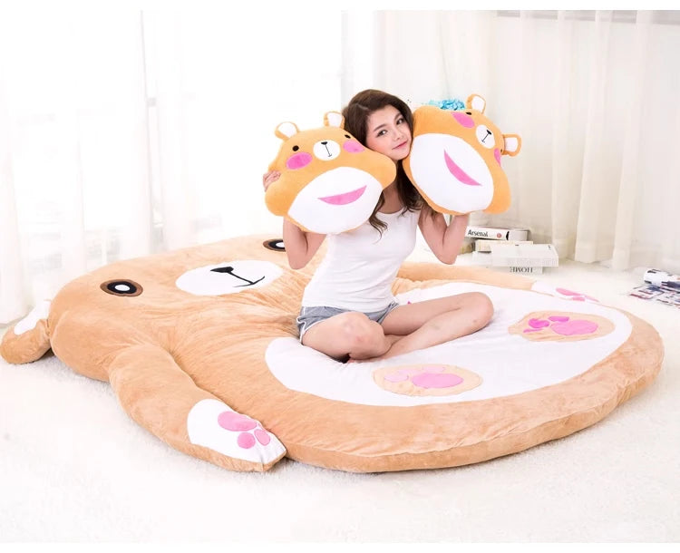 Cartoon mattress lazy sofa bed Suitable for adults tatami mats floor cute cartoon bed soft comfortable brown bear sofa soft mat