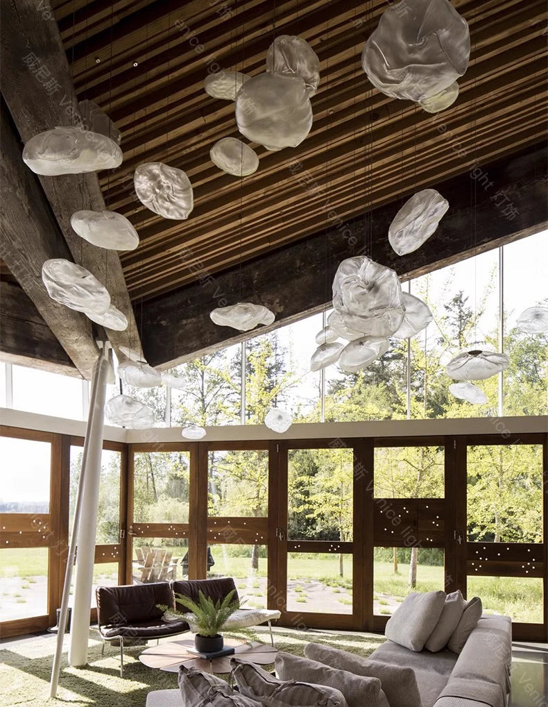 Modern crystal chandelier by MC THE BLACK DIAMOND, showcasing elegant lighting fixture with hanging crystal accents for home decor.