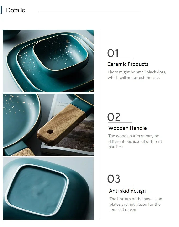 Nordic dark green ceramic Western plate and plate set by ๐๐ฎ ๐๐๐ ๐น๐๐๐๐ ๐ป๐๐๐๐