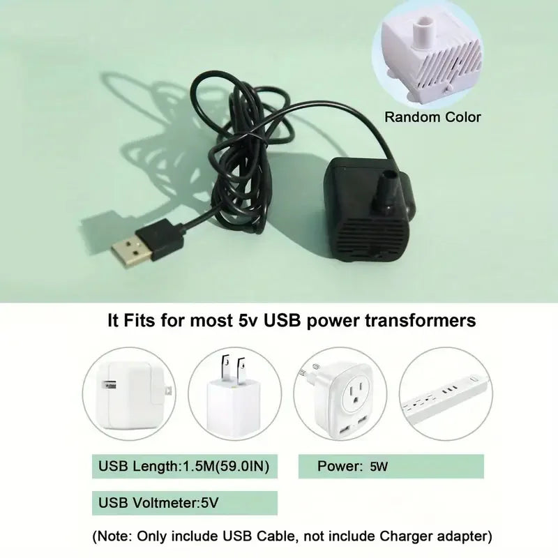 MC THE BLACK DIAMOND USB electric pet water fountain with filter, automatic cat drink bowl, 1L capacity, pet drinking dispenser.
