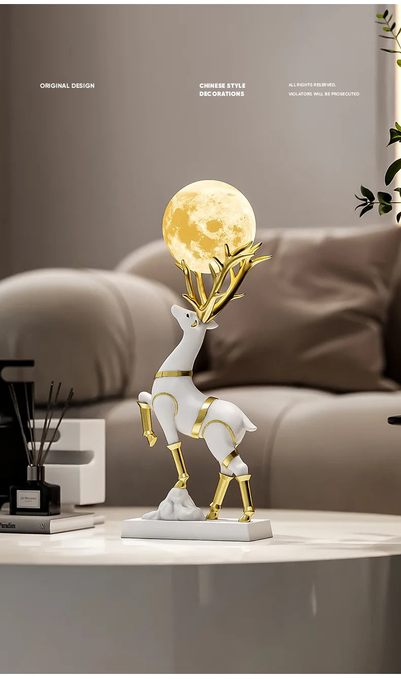 Nordic Luxury Decor Lucky Deer figurine by 𝕄𝕔 𝕋𝕙𝕖 𝔹𝕝𝕒𝕔𝕜 𝔻𝕚𝕒𝕞𝕠�