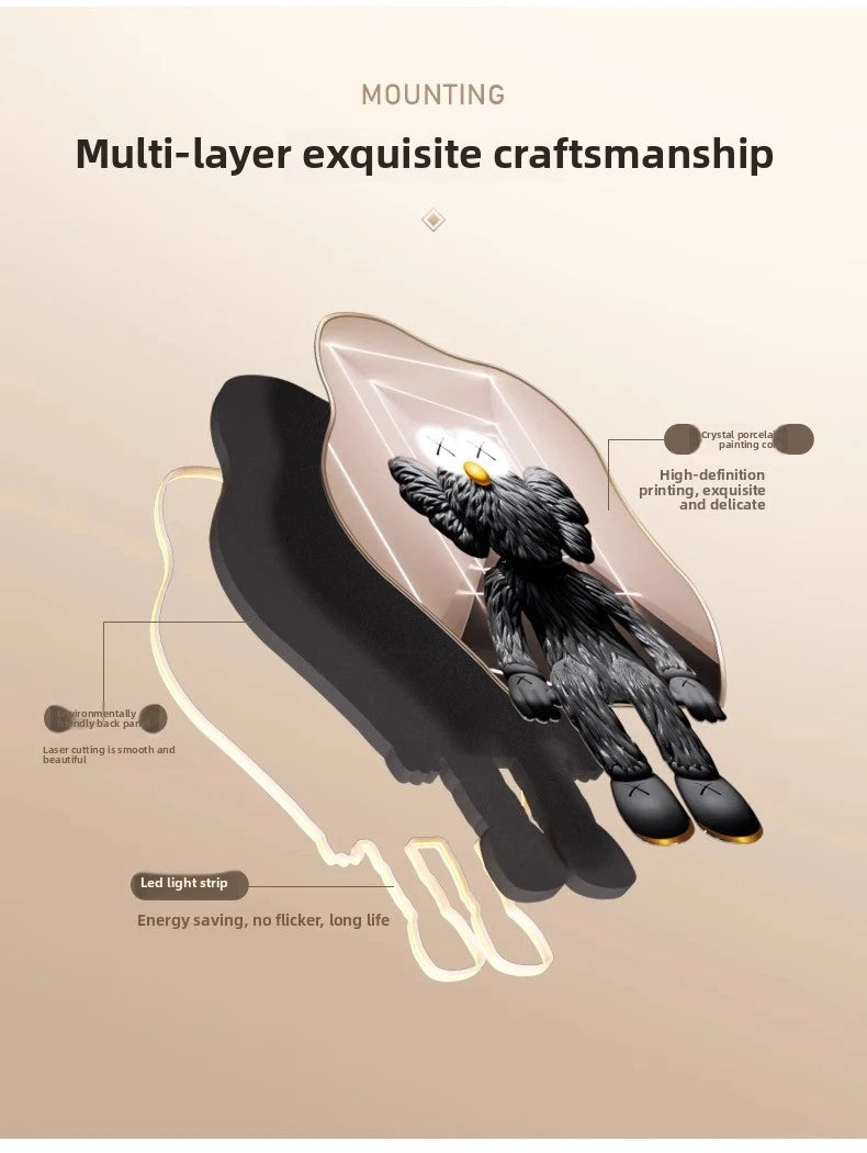 MC THE BLACK DIAMOND LED wall light fixture with koi fish design for entrance decoration, remote control, and corridor hallway lighting
