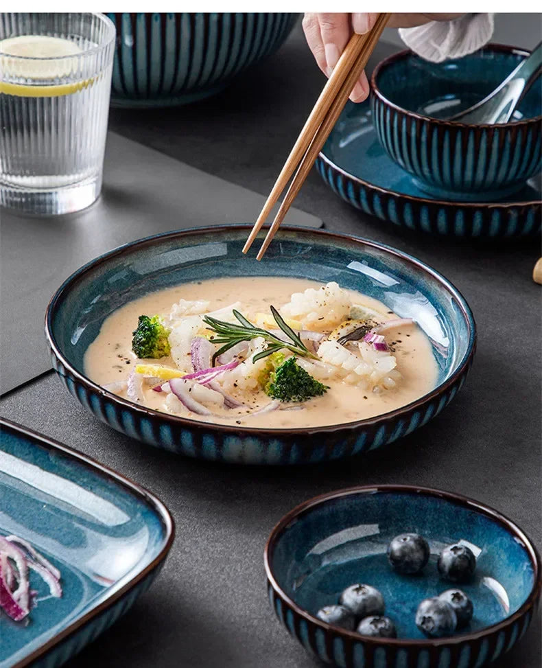 Blue kiln glaze ceramic plate from 𝕄𝕔 𝕋𝕙𝕖 𝔹𝕝𝕒𝕔𝕜 𝔻𝕚𝕒𝕞𝕠𝕟�