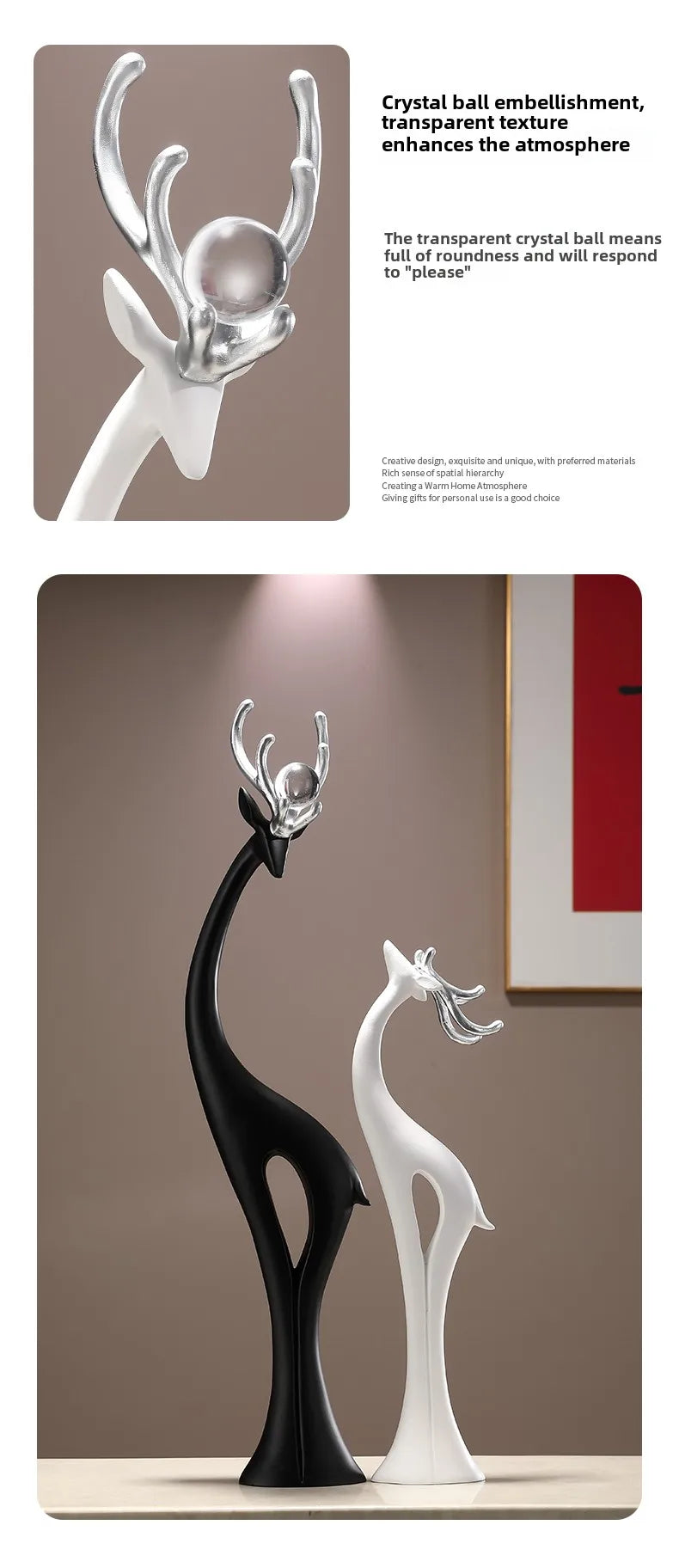 Modern Simple Home Decor Couple Deer Figurine Ornament Light Luxury Living Room TV Cabinet Entrance Desk Decoration Wedding Gift - ๐๐ฎ ๐๐๐ ๐น๐๐๐๐ ๐ป๐๐๐๐ ๐๐