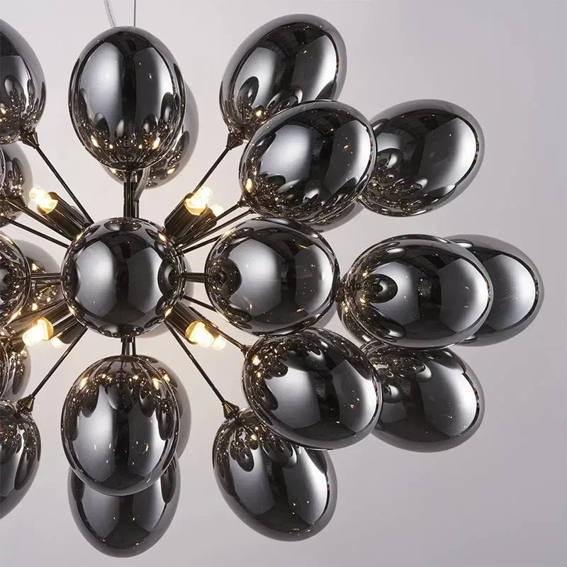 Modern grape-shaped glass chandelier by 𝕄𝕔 𝕋𝕙𝕖 𝔹𝕝𝕒𝕔𝕜 𝔻𝕚𝕒𝕞𝕠𝕟�