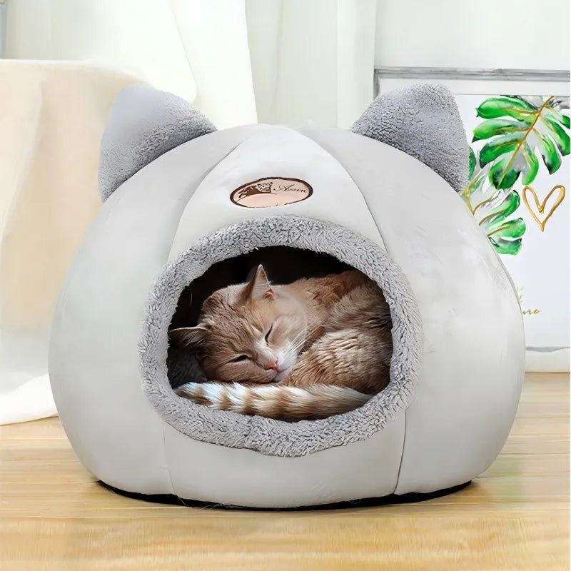 Pet bed with cat ears cat bed for small medium large cats Keep warm in winter Comfortable and soft Machine washable - https://mohammadcollection.com