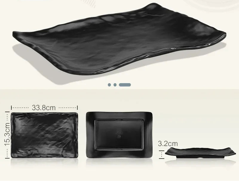 Black rectangular melamine plate from 𝕄𝕔 𝕋𝕙𝕖 𝔹𝕝𝕒𝕔𝕜 𝔻𝕚𝕒𝕞𝕠𝕟�