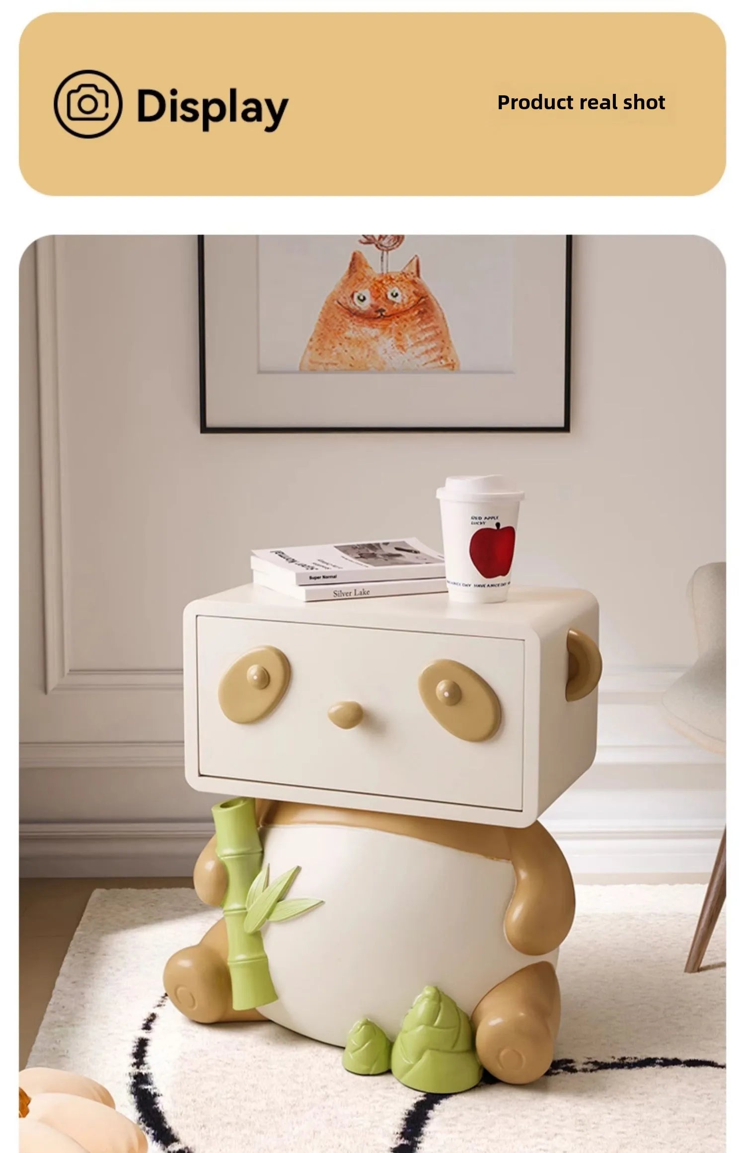 Cute Panda Bedside Table, Creative Floor Storage Ornament, Living Room, Bedroom, Sofa, Side Cabinet, Home Decoration, Furniture - ๐๐ฎ ๐๐๐ ๐น๐๐๐๐ ๐ป๐๐๐๐ ๐๐