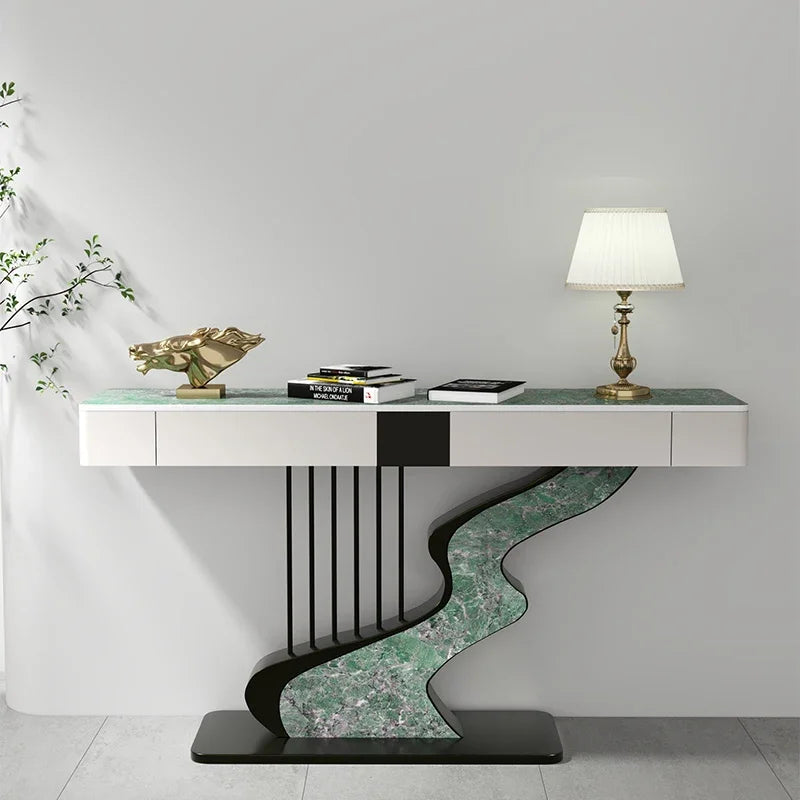 Modern MC Black Diamond midcentury metal console table with sleek design, ideal for entryways and living spaces.