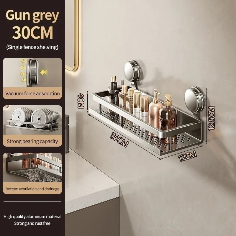 Non-Drill Bathroom Suction Cup Shelves for Washbasin and Vanity Storage - https://mohammadcollection.com