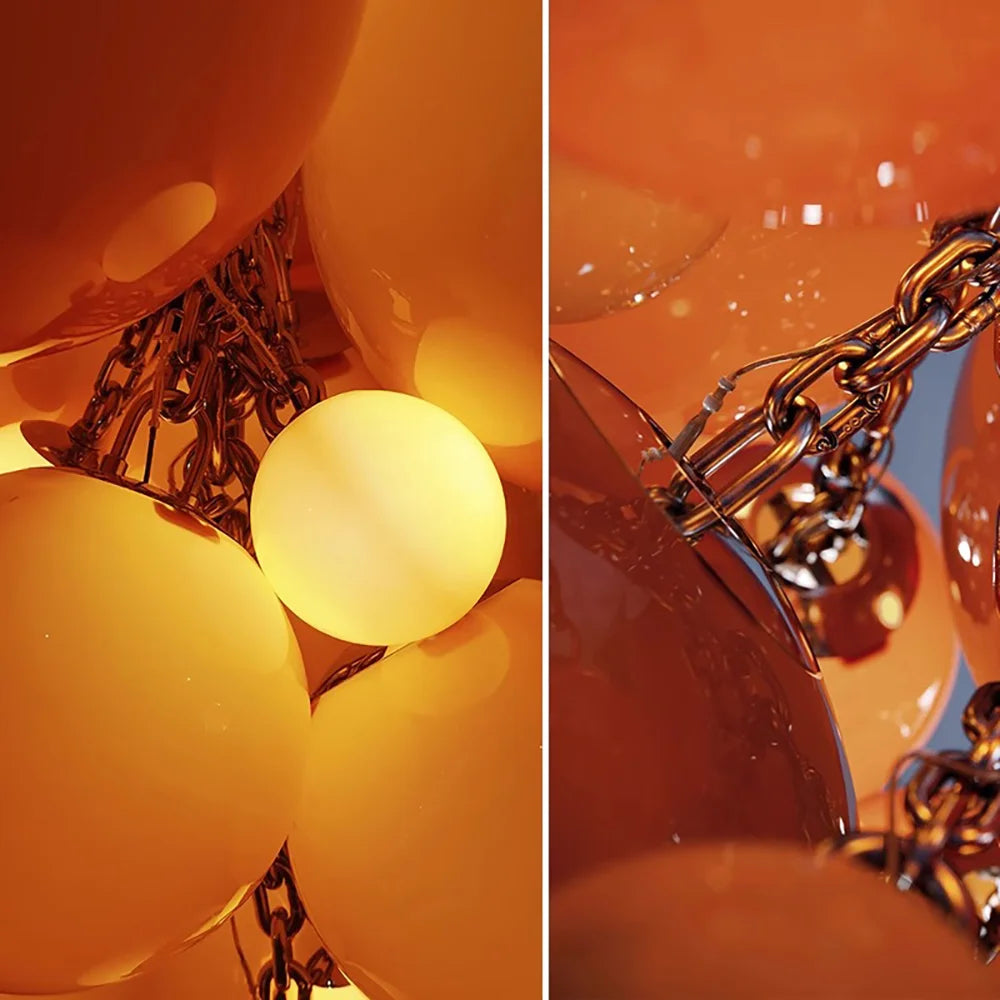 2025 New Trend Purple Glass Grape Ball Art Ceiling Chandeliers Hanging Lamps Suspension Luminaire Lampen For Living Room