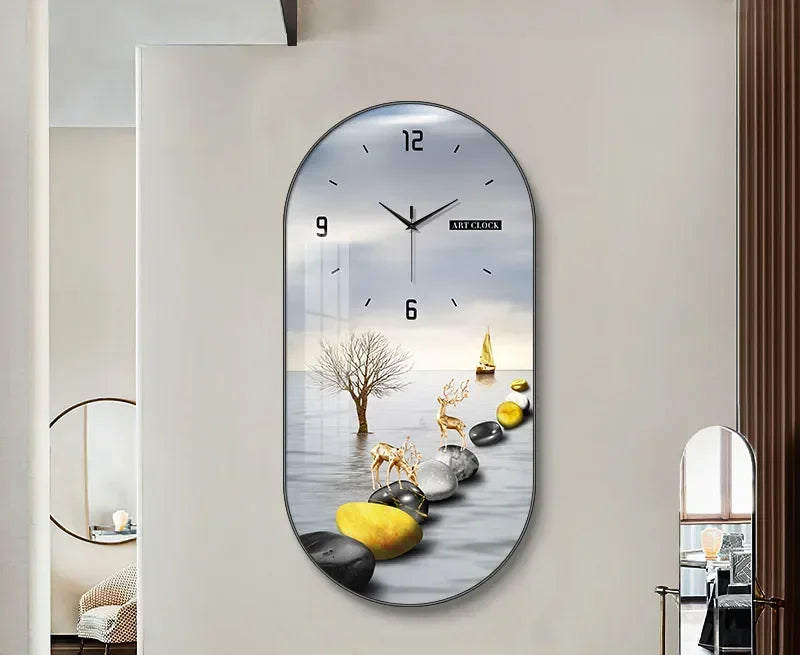 Luxury MC THE BLACK DIAMOND wall clock for living room, stylish household decor with modern design and decorative appeal.