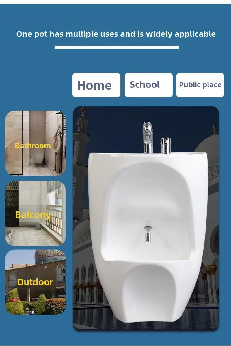 Wudu Basin Ceramic Wall Mounted Basin Floor Standing Footbath Muslim Wudu Foot Wash Basin - 𝕄𝕮 𝕋𝕙𝕖 𝔹𝕝𝕒𝕔𝕜 𝔻𝕚𝕒𝕞𝕠𝕟𝕕