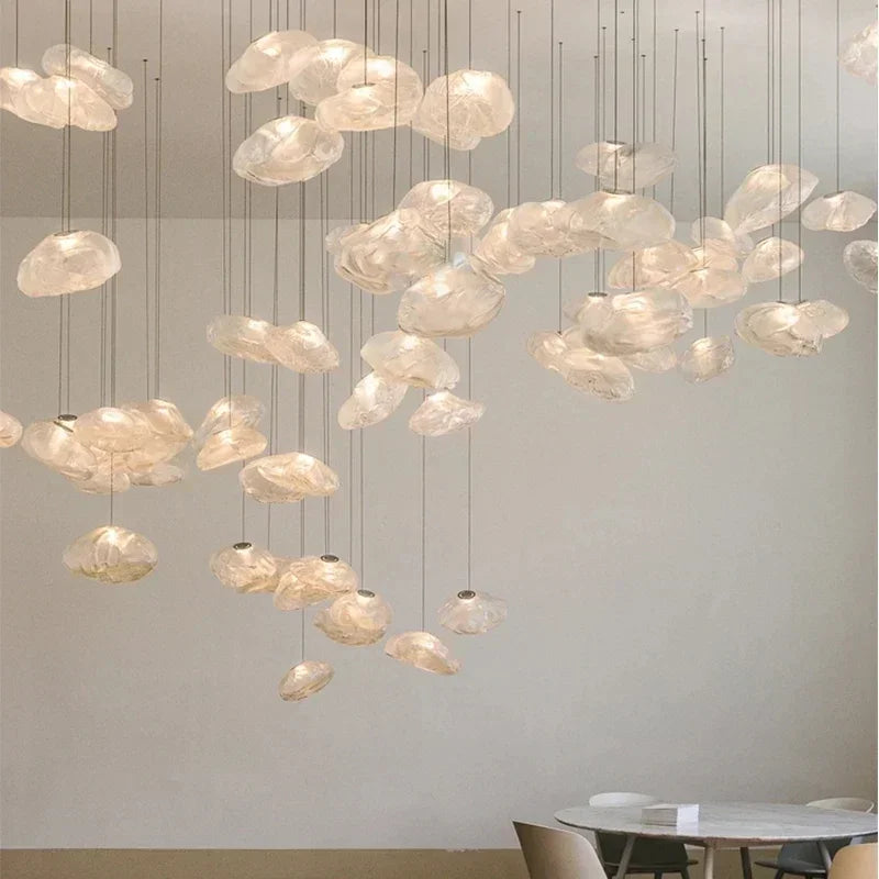Modern Cloud Design Smoky Grey Glass Pendant Light Art Hanging Lamp Decorative Blown Glass Pendant Lamp Restaurant Chandelier - https://mohammadcollection.com
