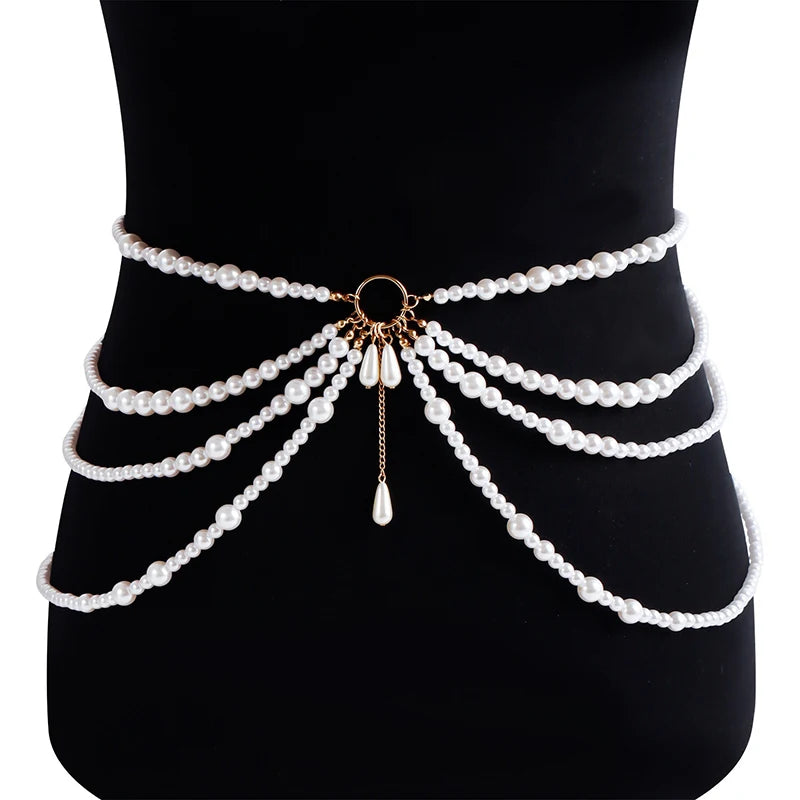 Multilayer pearl waist chain for women by ๐๐ ๐๐๐ ๐น๐๐๐๐ ๐ป๐๐๐๐ ๏ฟฝ
